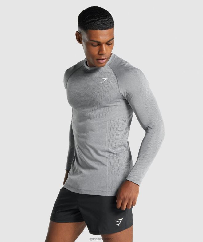 Men Vital Light Seamless Long Sleeve T-Shirt 8004D712 Gymshark Charcoal Marl