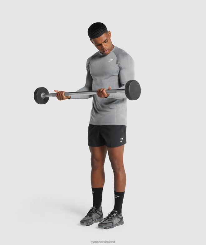 Men Vital Light Seamless Long Sleeve T-Shirt 8004D712 Gymshark Charcoal Marl