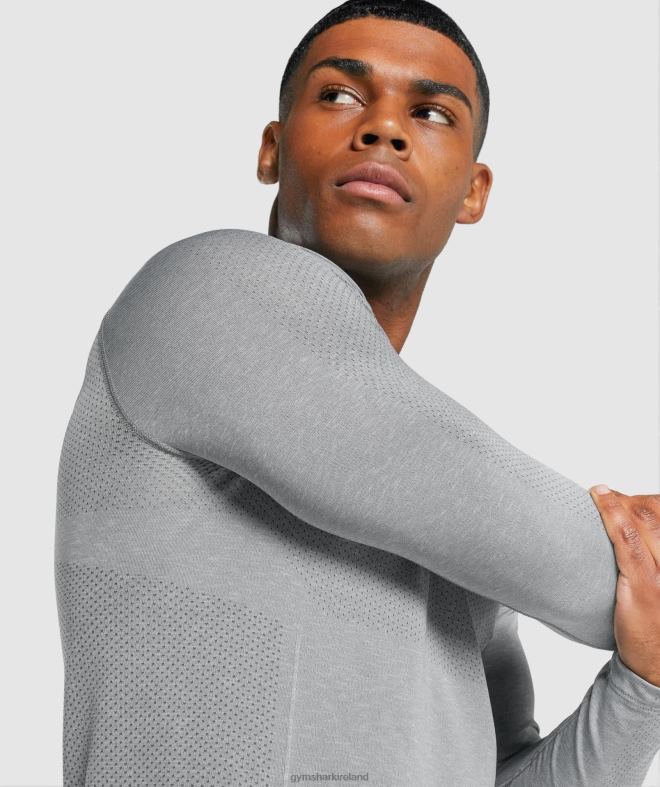 Men Vital Light Seamless Long Sleeve T-Shirt 8004D712 Gymshark Charcoal Marl