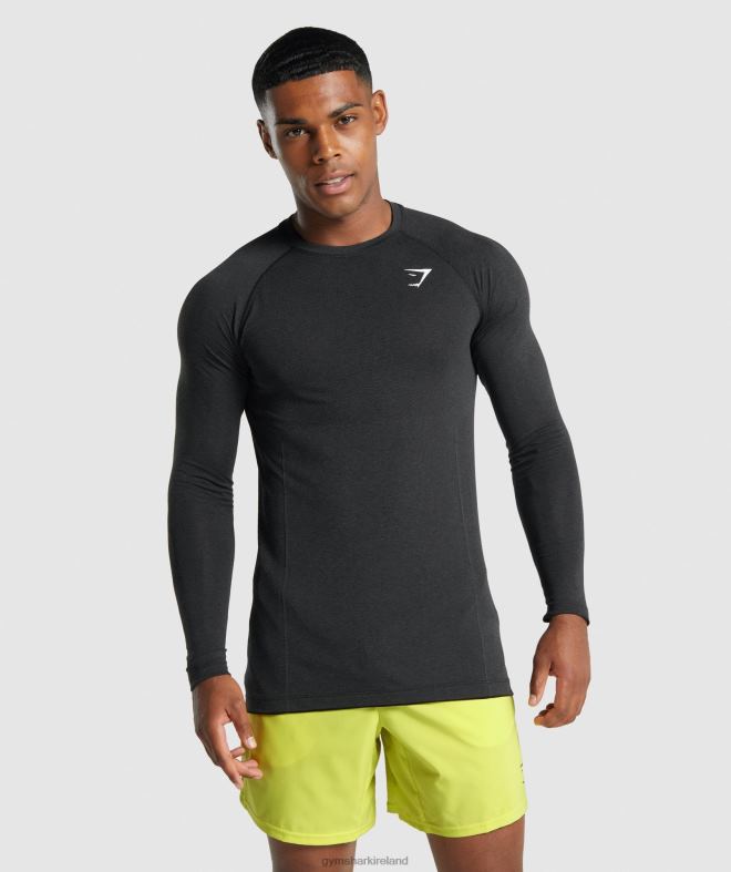 Men Vital Light Seamless Long Sleeve T-Shirt 8004D746 Gymshark Black Marl