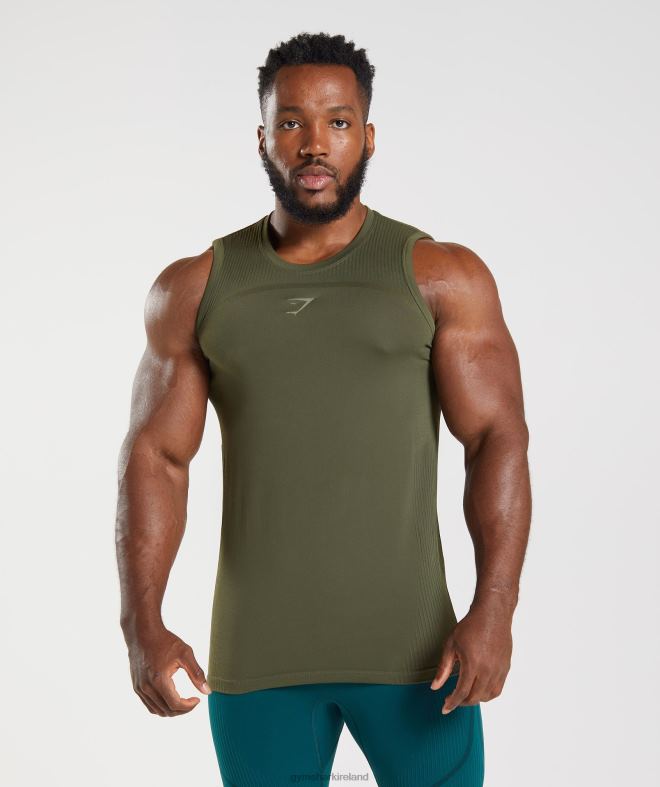 Men 315 Seamless Tank 8004D894 Gymshark Core Olive/Marsh Green