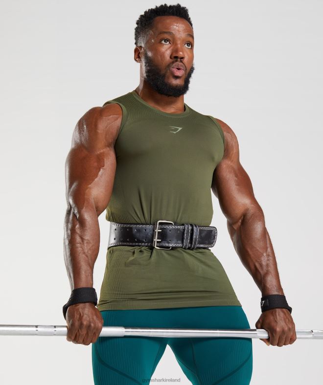 Men 315 Seamless Tank 8004D894 Gymshark Core Olive/Marsh Green