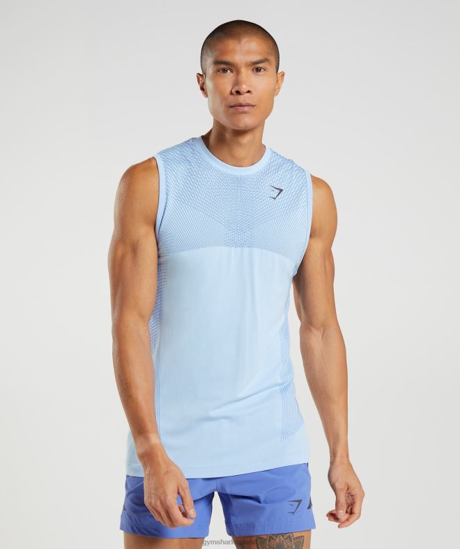 Men Apex Seamless Tank 8004D938 Gymshark Linen Blue/Court Blue