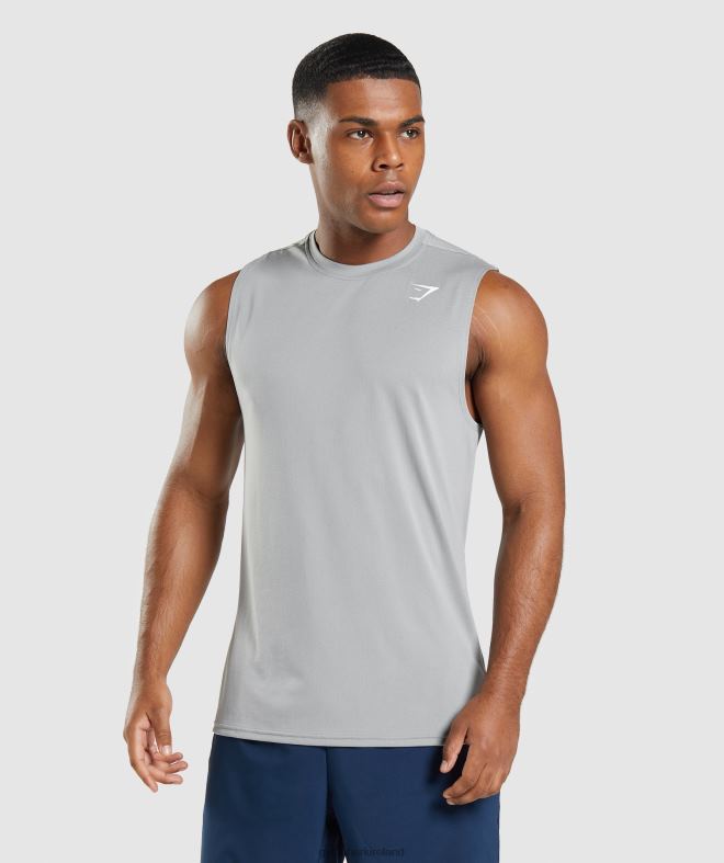 Men Arrival Sleeveless T-Shirt 8004D947 Gymshark Smokey Grey