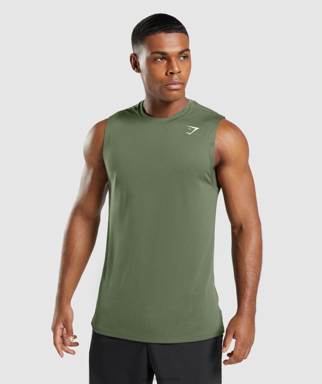 Men Arrival Sleeveless T-Shirt 8004D950 Gymshark Core Olive