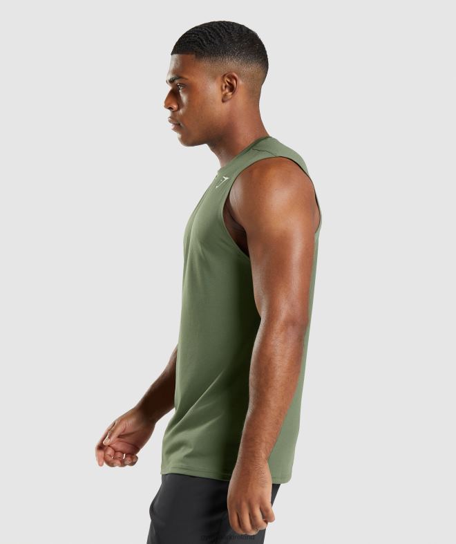 Men Arrival Sleeveless T-Shirt 8004D950 Gymshark Core Olive