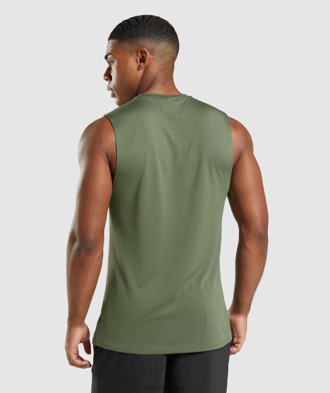 Men Arrival Sleeveless T-Shirt 8004D950 Gymshark Core Olive