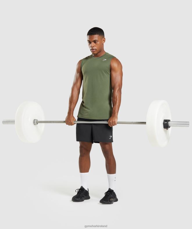 Men Arrival Sleeveless T-Shirt 8004D950 Gymshark Core Olive