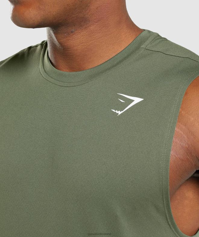 Men Arrival Sleeveless T-Shirt 8004D950 Gymshark Core Olive