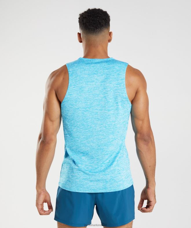 Men Arrival Slim Marl Tank 8004D940 Gymshark Shark Blue/White Marl