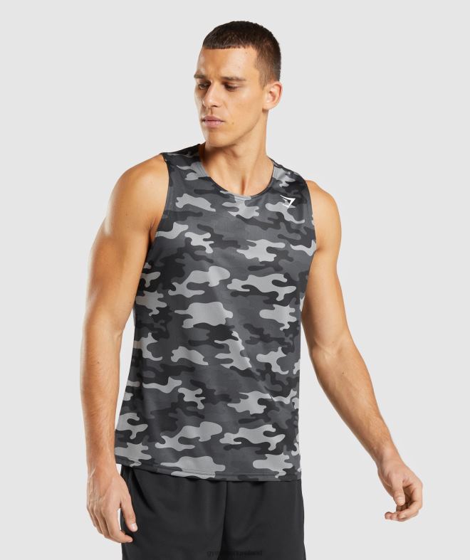Men Arrival Tank 8004D902 Gymshark Grey Print
