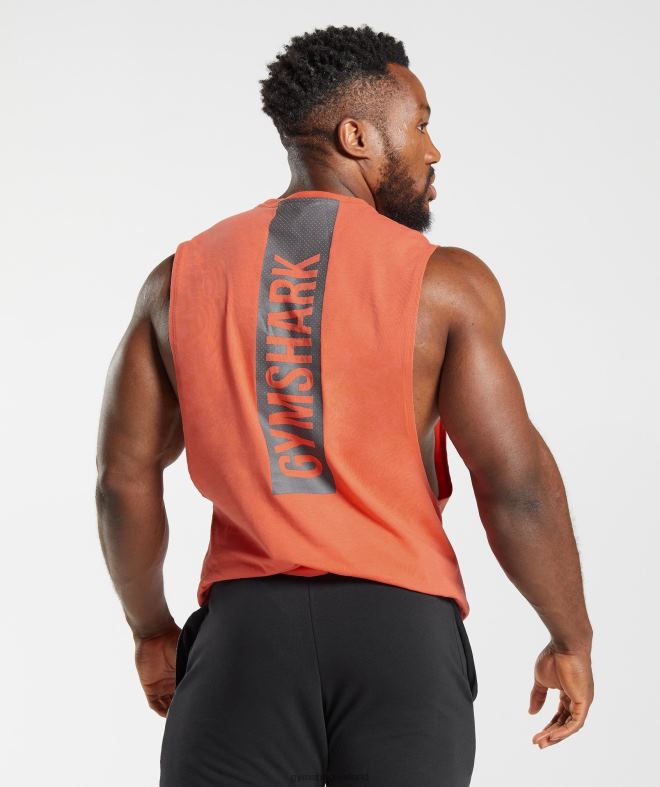 Men Bold Drop Arm Tank 8004D921 Gymshark Aerospace Orange