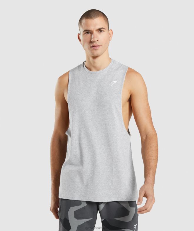 Men Critical 2.0 Drop Arm Tank 8004D887 Gymshark Light Grey Marl