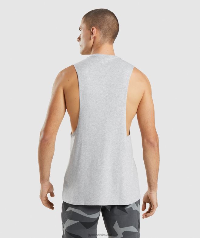 Men Critical 2.0 Drop Arm Tank 8004D887 Gymshark Light Grey Marl