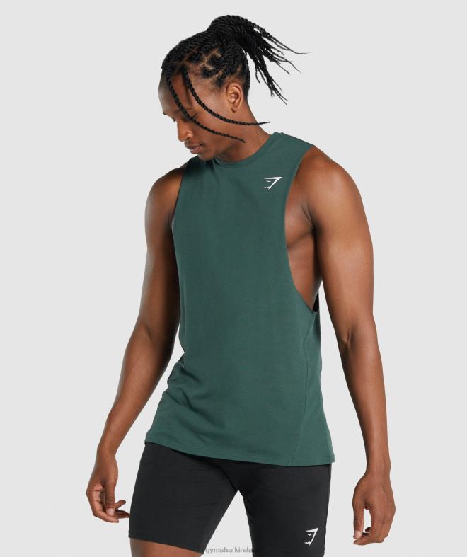 Men Critical 2.0 Drop Arm Tank 8004D931 Gymshark Dark Green