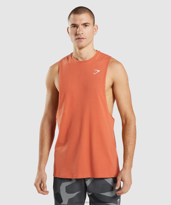 Men Critical Drop Arm Tank 8004D929 Gymshark Clay Orange