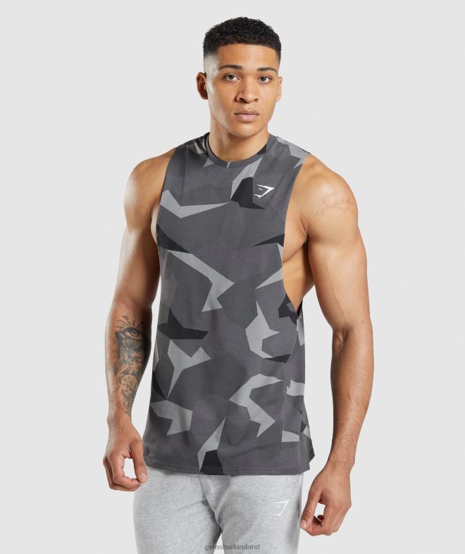 Men Critical Drop Arm Tank 8004D949 Gymshark Black Print