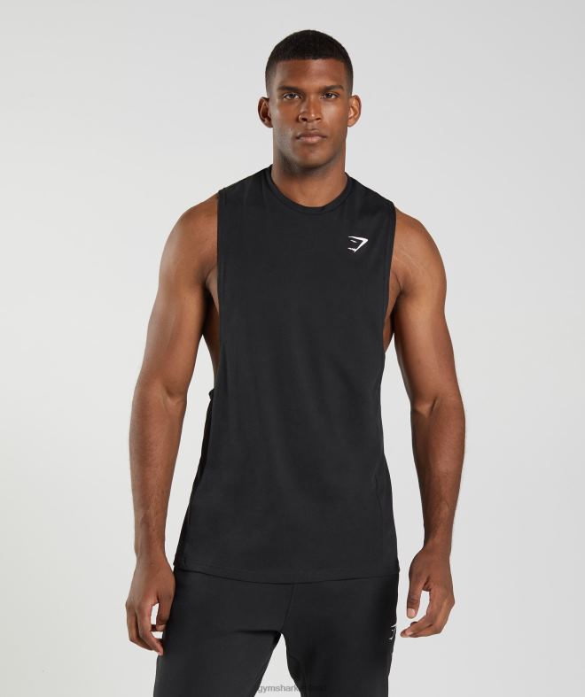 Men React Drop Arm Tank 8004D885 Gymshark Black