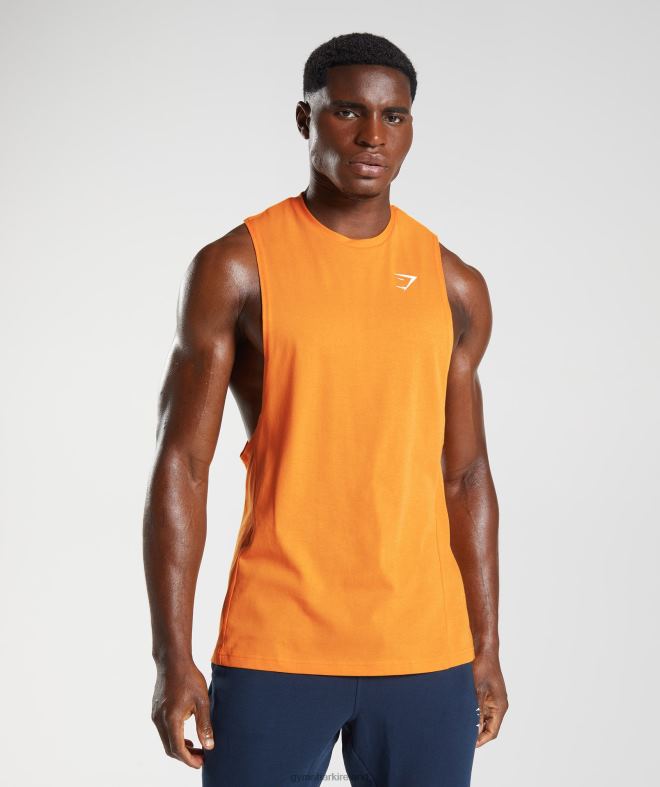 Men React Drop Arm Tank 8004D948 Gymshark Sunburst Orange