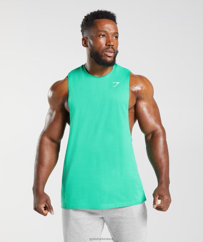 Men React Drop Arm Tank 8004D955 Gymshark Tropic Green