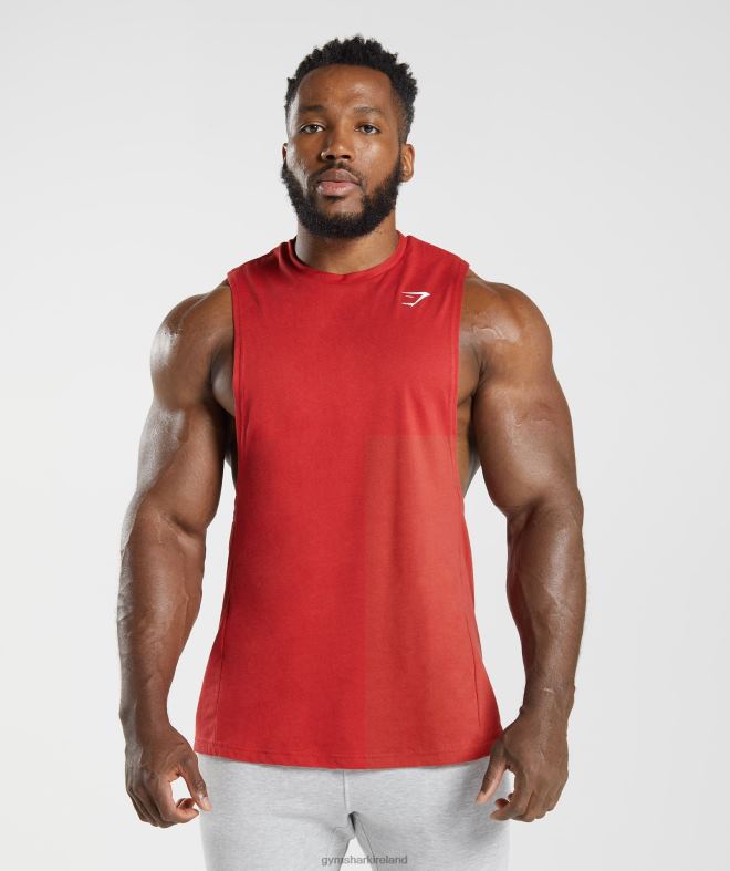 Men React Drop Arm Tank 8004D966 Gymshark Salsa Red