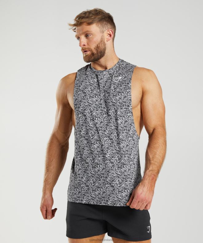 Men React Drop Arm Tank 8004D968 Gymshark Onyx Grey