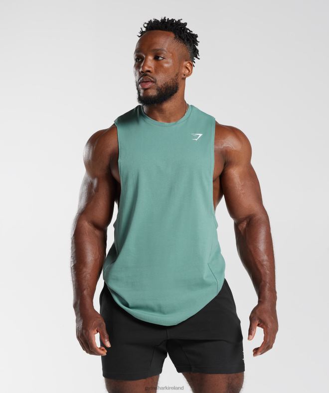 Men React Drop Arm Tank 8004D973 Gymshark Ink Teal