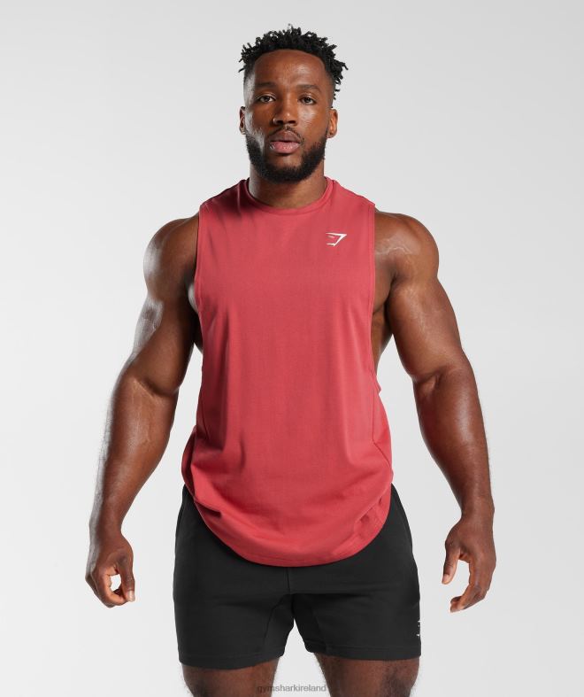 Men React Drop Arm Tank 8004D974 Gymshark Sundried Red