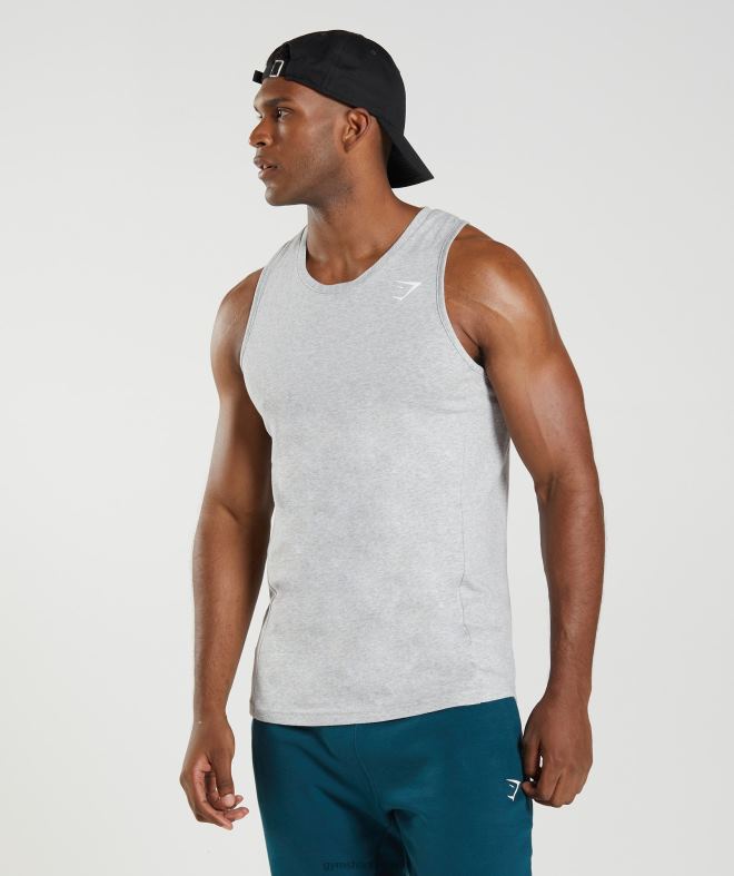 Men React Tank 8004D904 Gymshark Light Grey Core Marl