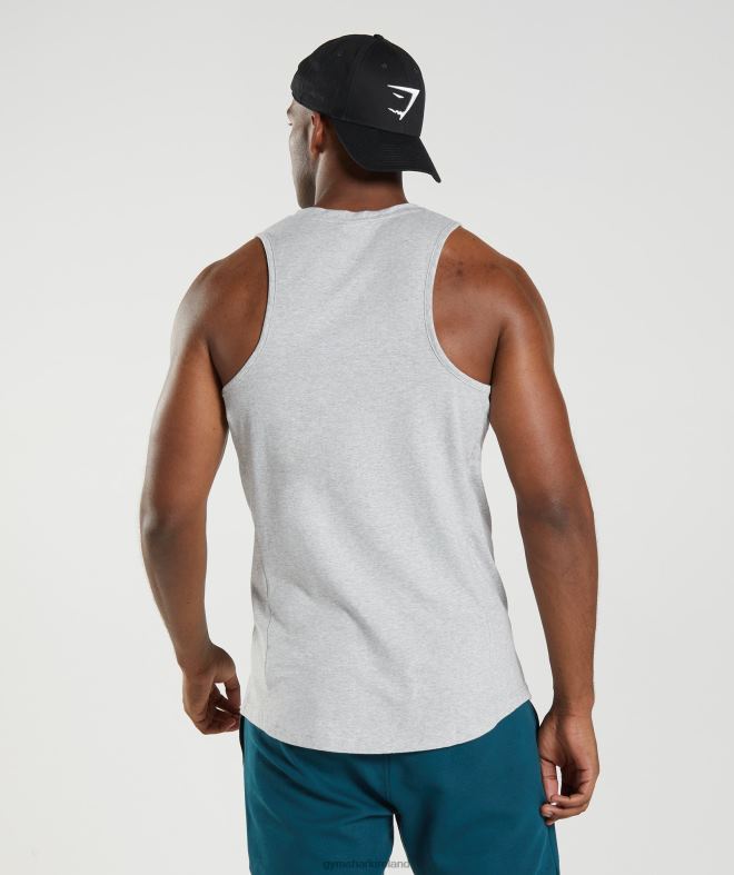 Men React Tank 8004D904 Gymshark Light Grey Core Marl