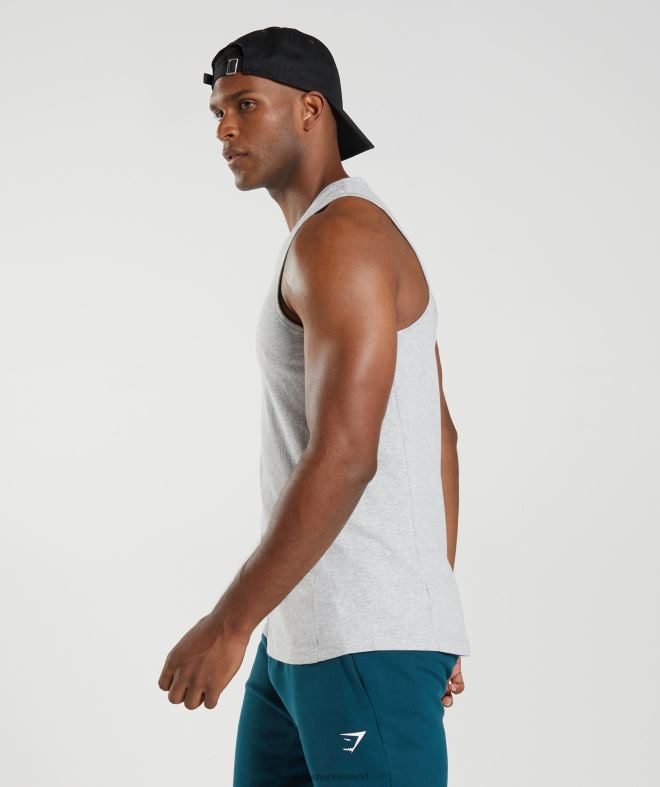 Men React Tank 8004D904 Gymshark Light Grey Core Marl