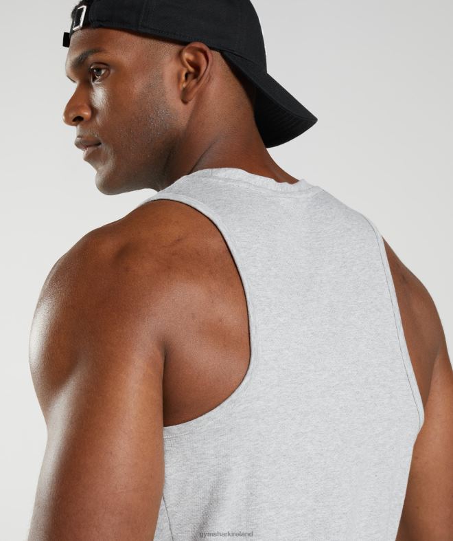 Men React Tank 8004D904 Gymshark Light Grey Core Marl