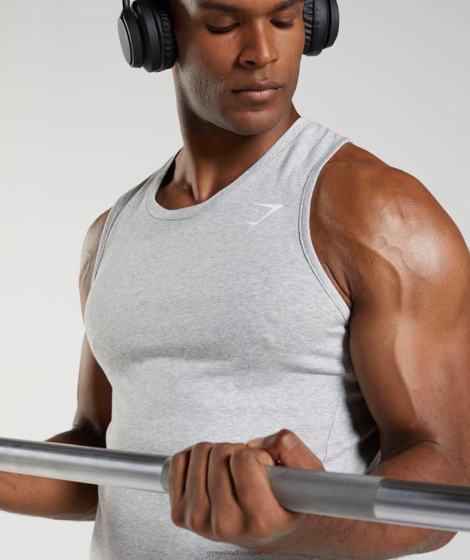Men React Tank 8004D904 Gymshark Light Grey Core Marl