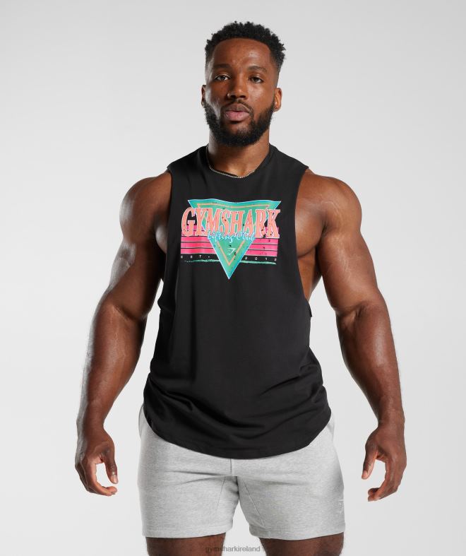 Men Retrowave Drop Arm Tank 8004D891 Gymshark Black