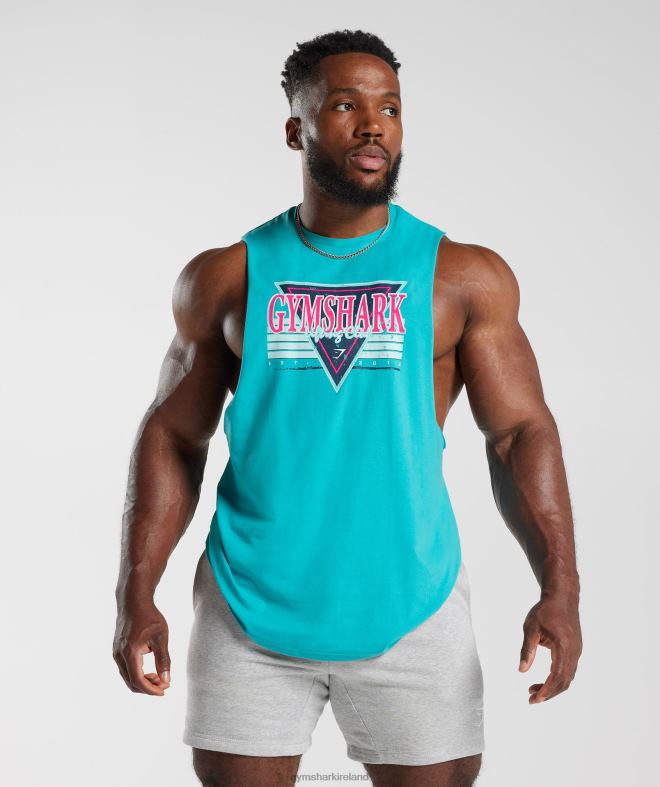Men Retrowave Drop Arm Tank 8004D893 Gymshark Aegean Blue