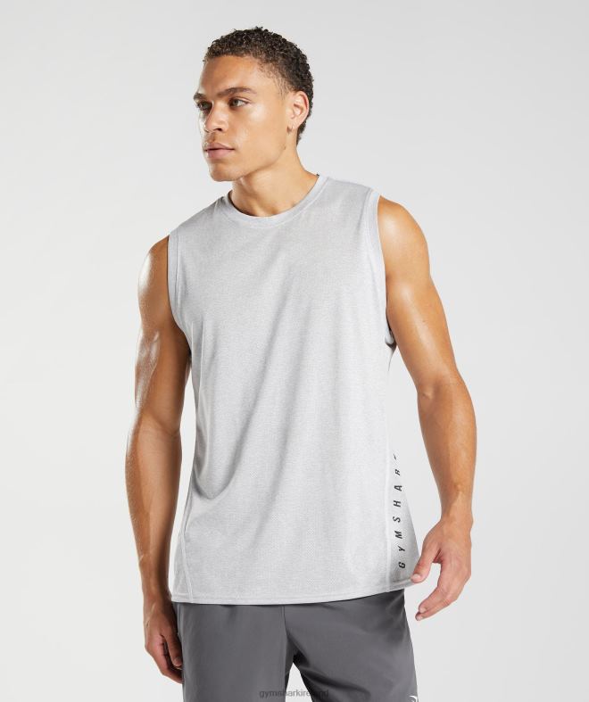 Men Sport Tank 8004D933 Gymshark White/Smokey Grey Marl