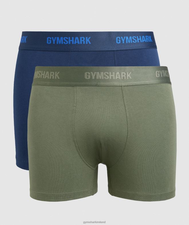 Men Boxers 2pk 8004D1047 Gymshark Core Olive/Navy