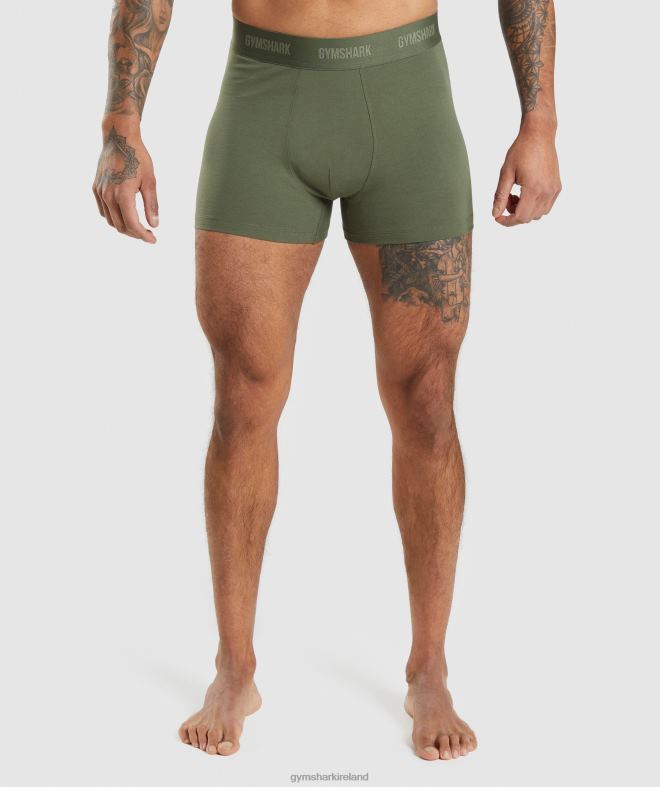 Men Boxers 2pk 8004D1047 Gymshark Core Olive/Navy