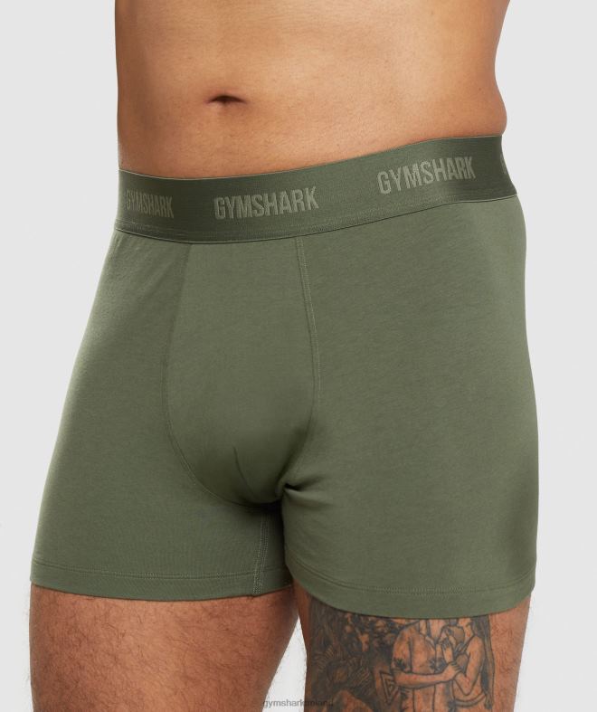 Men Boxers 2pk 8004D1047 Gymshark Core Olive/Navy