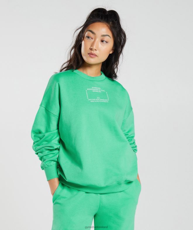 Women Activated Graphic Sweatshirt 8004D390 Gymshark Tropic Green