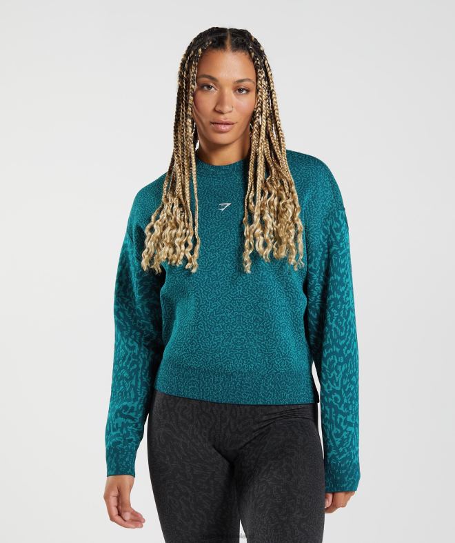 Women Adapt Animal Sweatshirt 8004D374 Gymshark Reef | Winter Teal