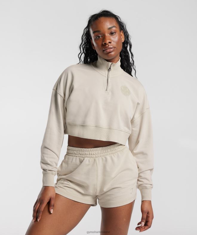 Women Collegiate 1/4 Zip 8004D380 Gymshark Mushroom Brown