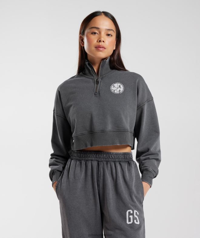 Women Collegiate 1/4 Zip 8004D387 Gymshark Silhouette Grey