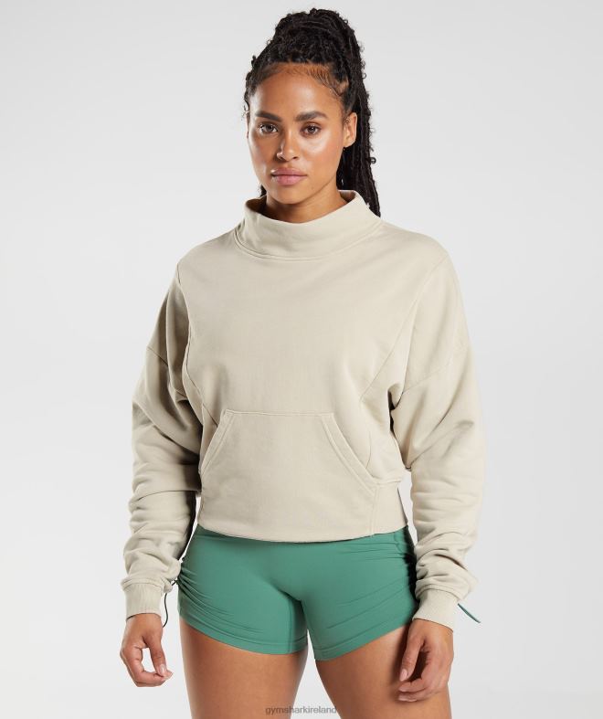 Women Legacy Washed Sweatshirt 8004D399 Gymshark Pebble Grey