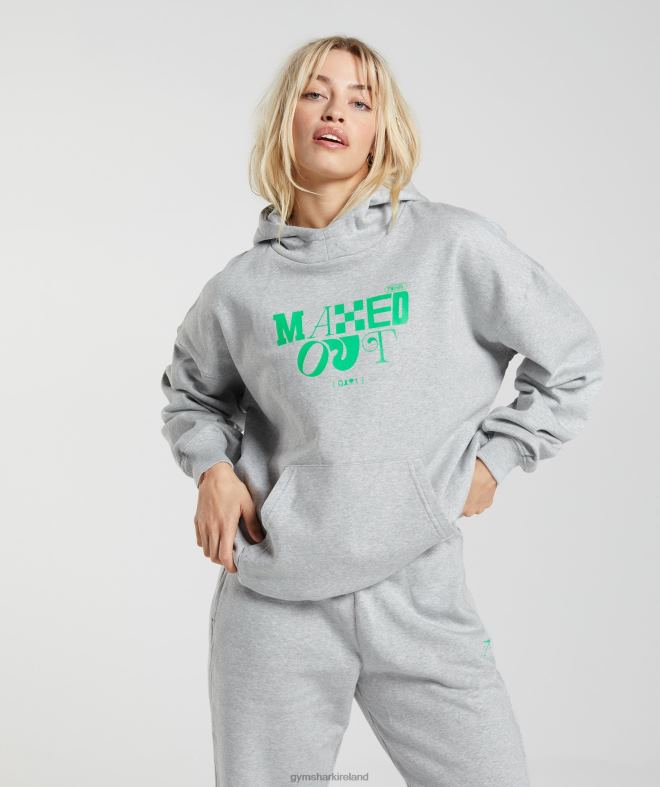 Women Maxed Out Hoodie 8004D360 Gymshark Light Grey Marl