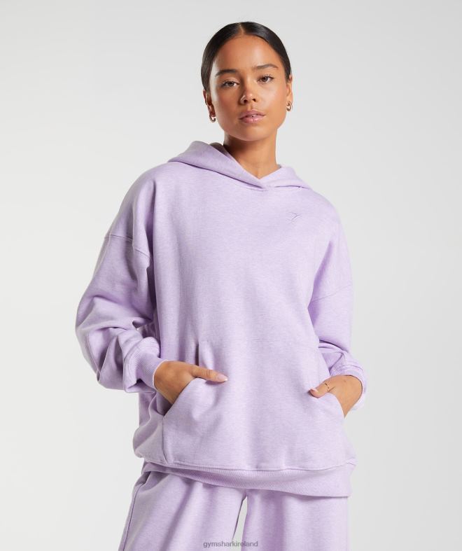 Women Rest Day Sweats Hoodie 8004D358 Gymshark Aura Lilac Marl