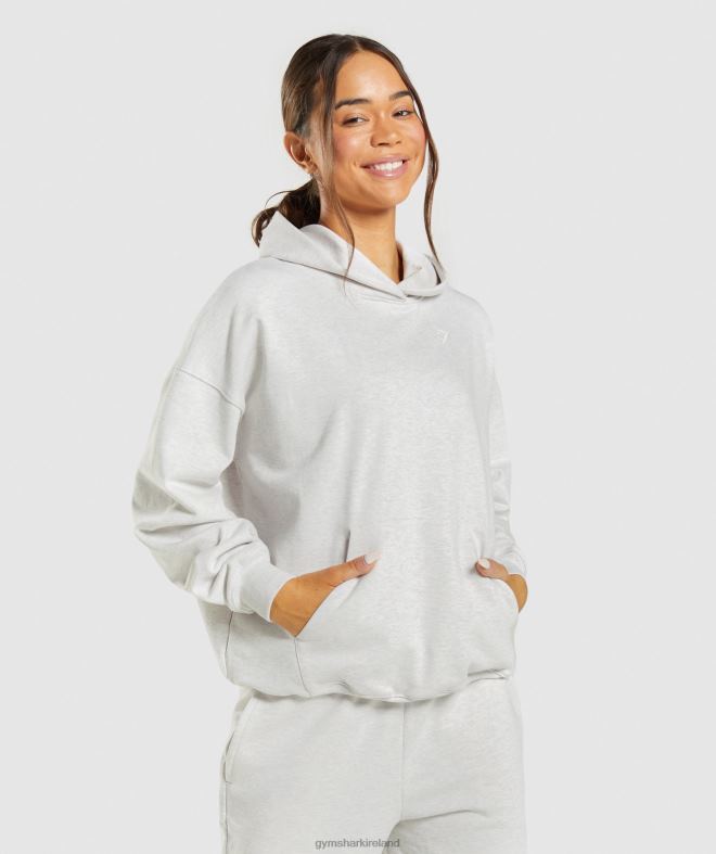 Women Rest Day Sweats Hoodie 8004D361 Gymshark White Marl