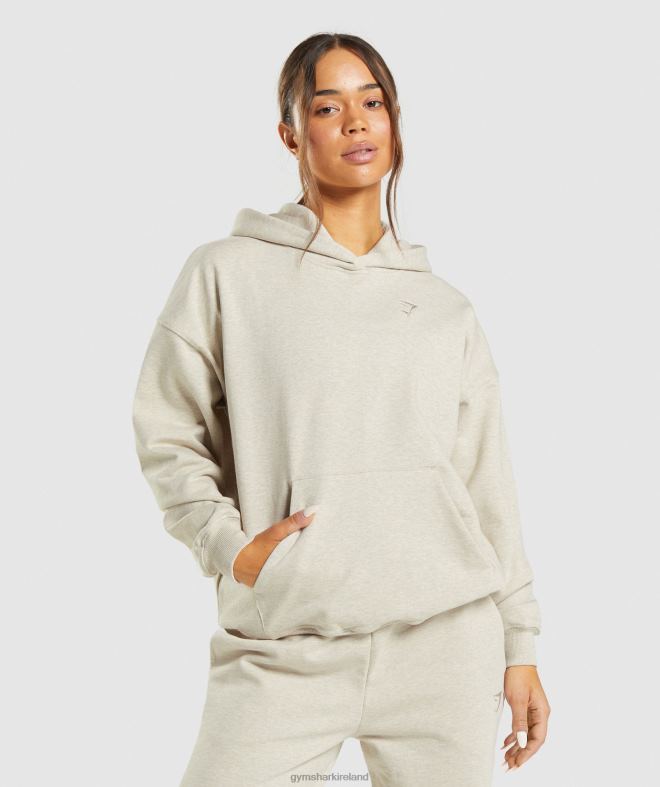 Women Rest Day Sweats Hoodie 8004D411 Gymshark Beige Marl