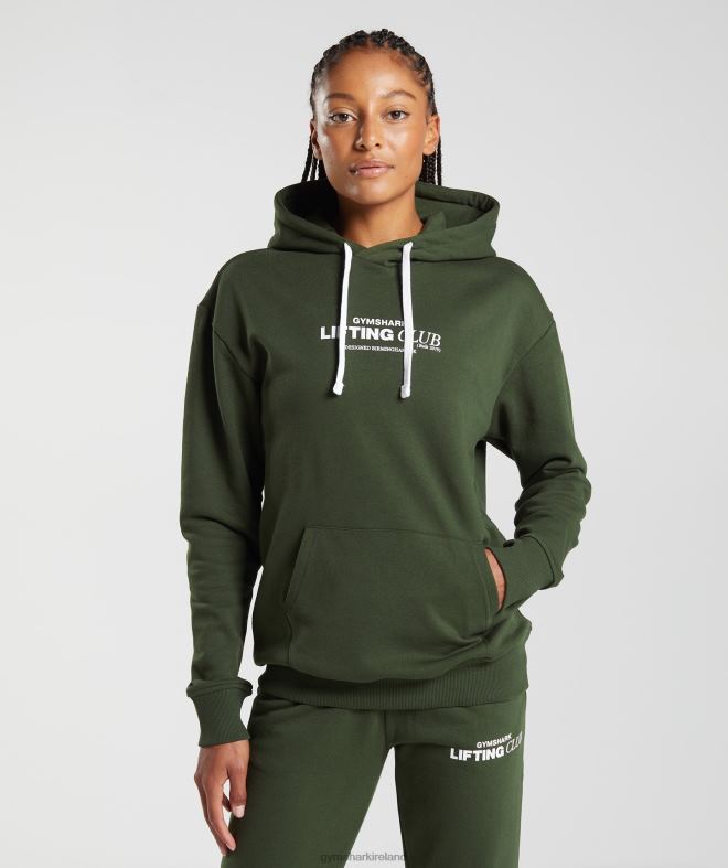 Women Social Club Oversized Hoodie 8004D378 Gymshark Moss Olive