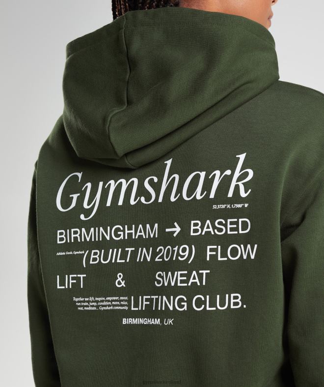 Women Social Club Oversized Hoodie 8004D378 Gymshark Moss Olive